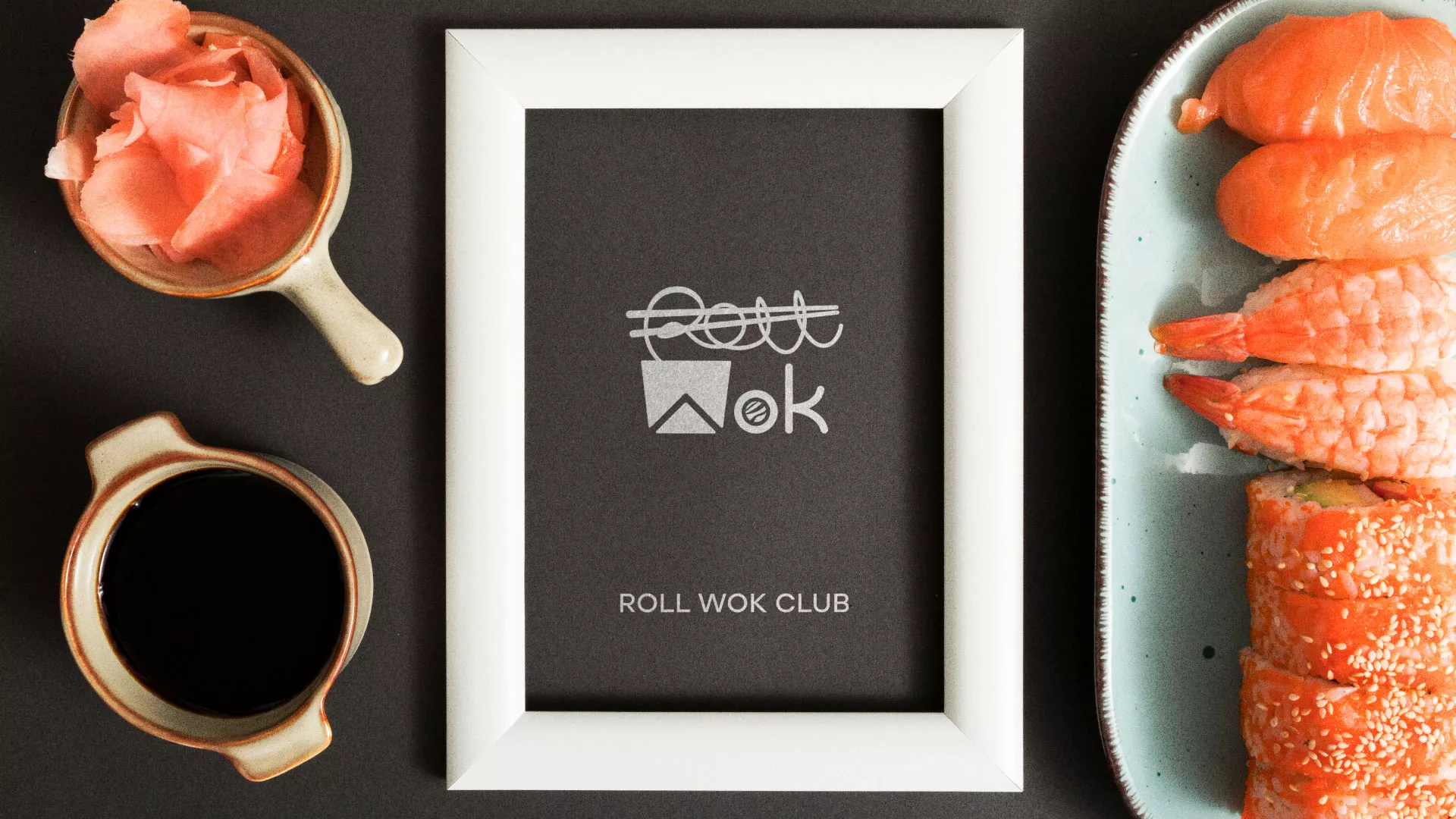 Разработка логотипа суши-бара «Roll Wok Club» в Качканаре