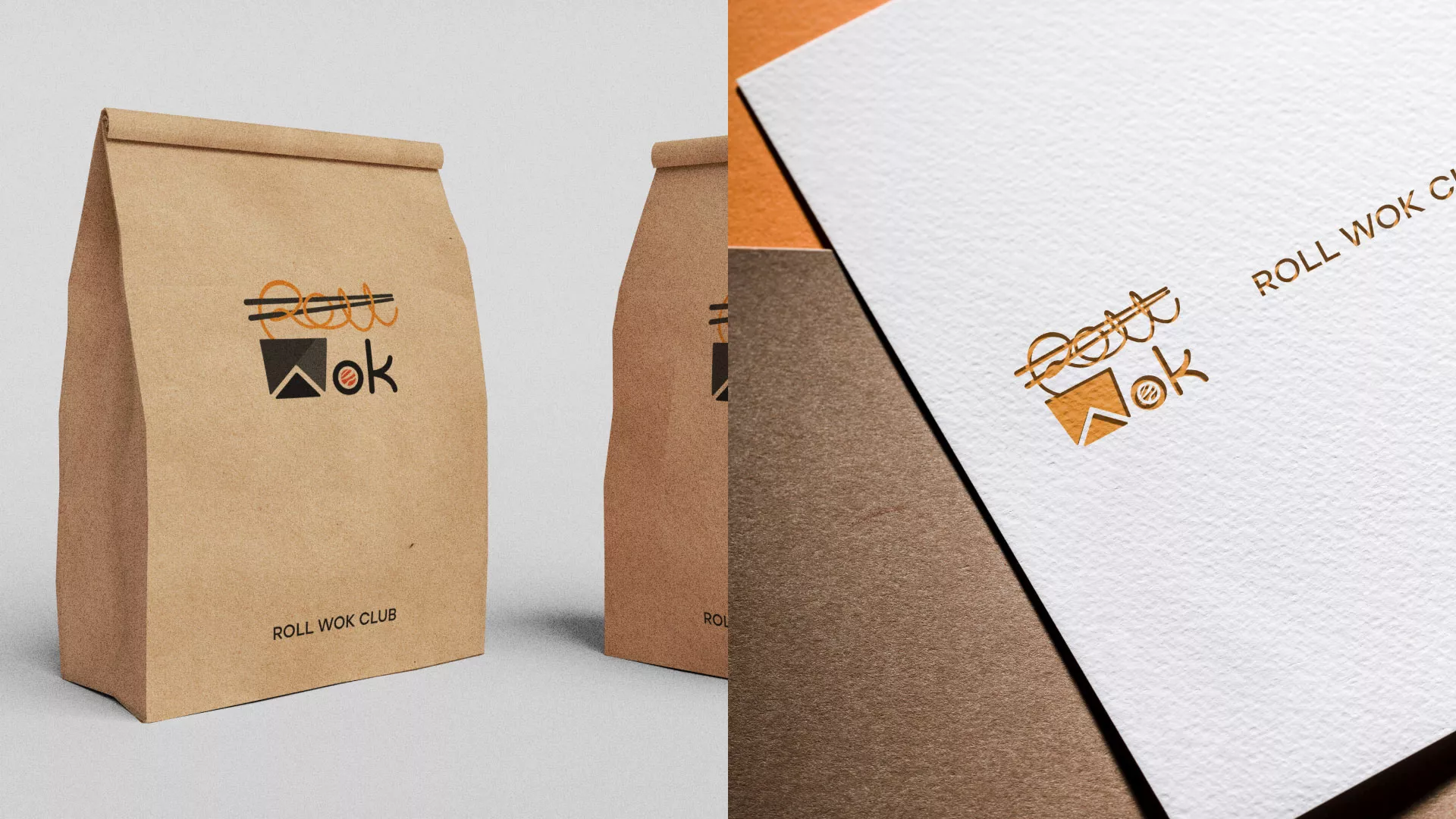 Разработка логотипа суши-бара «Roll Wok Club» в Качканаре